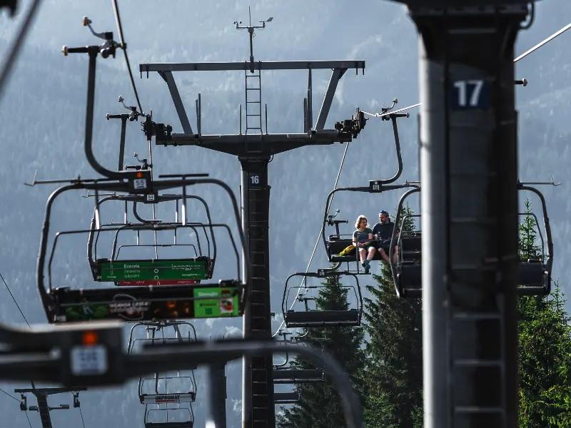 Cable cars in summer